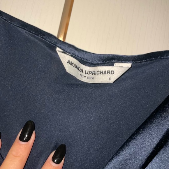 NEW Amanda Uprichard Ansonia Asymmetric Silk Gown in Ink - Picture 5 of 7